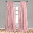 thumbnail image 5 of Abstract Curtains 2 Panels Set, Stains Spots and Blots Repetition in Warm Colors, Window Drapes for Living Room Bedroom, 56"W X 84"L, Baby Pink Burnt Orange, by Ambesonne, 5 of 5