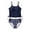 a-Blue18982, variant on FINALGANG Girls 2 Piece Swimsuit Set Kids Spaghetti Strap Stretch Solid Color Camisole Top Leaf Prints Swim Briefs Breathable Bathing Suit For Summer Beach Wear Blue 17-18 Years