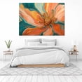 thumbnail image 3 of Mudket Orange and blue Flower with Gold Canvas Wall Art, Framed Floral Print, Ready to Hang Wall Decor for Bedroom Living Room, Abstract Artwork - 12"L x 8"W, 3 of 10