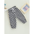 thumbnail image 4 of Toddler Kid Girls Casual Trousers, Drawstring Elastic Waist Checkerboard Plaid Pattern Loose Harem Long Pants, 4 of 8