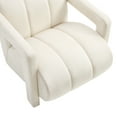 thumbnail image 6 of Roundhill Furniture Velmor Contemporary Velvet Accent Armchair for Living Room and Bedroom, Ivory, 6 of 10