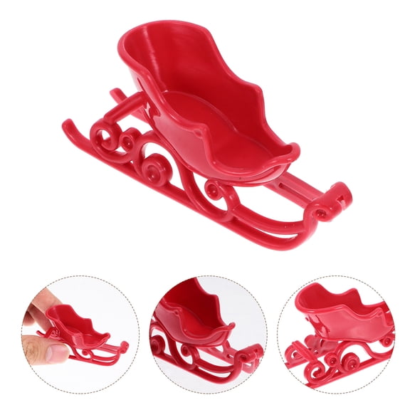 Christmas Tree Hanging Sleigh, 12pcs Christmas Miniature Decoration Xmas Mini Santa Sleigh Ornament Decor For Doll House