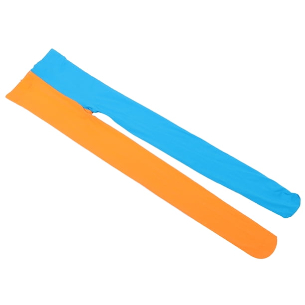 Medias de moda de doble color con empalme AB, izquierda y derecha - Talla única (naranja y azul)