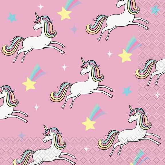 6.5" x 6.5" Disposable Dreamy Unicorn Paper Napkins, 20 Count, by Way To Celebrate