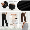 thumbnail image 4 of SUNBS Womens Sweatpants Wide Leg Cargo Sweatpants Work Baggy Sweat Pants Elevated Seams Cotton Casual Pants with Pockets, 4 of 8