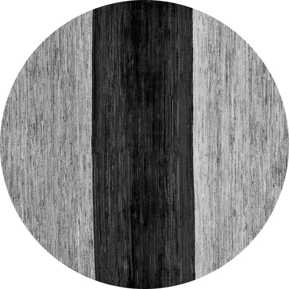 Ahgly Company Indoor Round Abstract Gray Modern Area Rugs, 4' Round