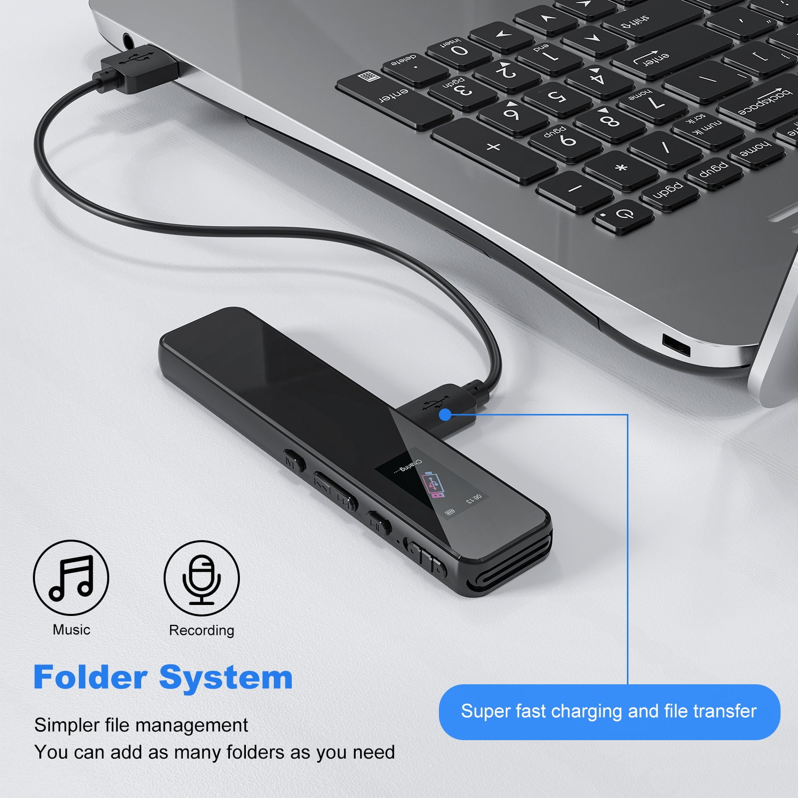 VILINICE Digital Voice Recorder, Tape Recorder 32GB  with Password, Playback, USB, and Noise Reduction - Professional Dictaphone Sound and MP3 Player