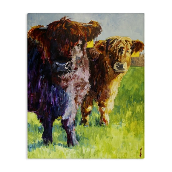 Stupell Industries Traditional Cattles Painting Animals Painting Wrapped Canvas Art Print Wall Art, 16 x 20