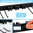 thumbnail image 6 of Broom Holder Door Mount,Door Mounted Broom and Mop Holder with Dual Tool Hooks, Three Slots, and One Tool Storage Basket For Laundry Room, Garage, Closet, warehouse, Kitchen Decor (black), 6 of 6