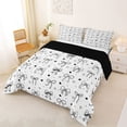 thumbnail image 2 of jejeloiu Cute Bows Bowtie Queen Comforter Set,Black White Bedding Comforter Set For Bowknot Lover Reversible 3 Pieces, 2 of 7