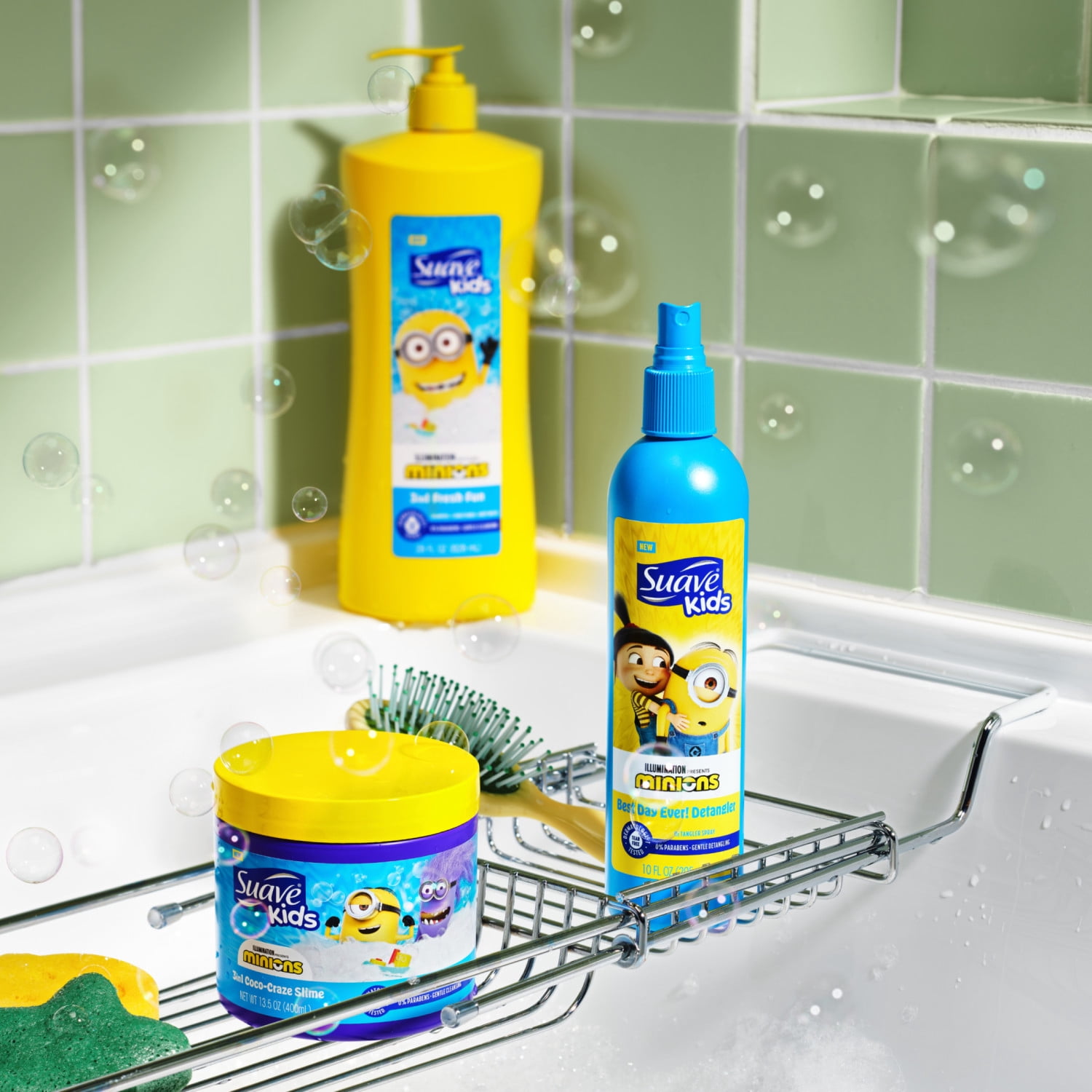 Suave Kids 3-in-1 Shampoo Conditioner & Body Wash, Minions, 28 fl oz with Pump