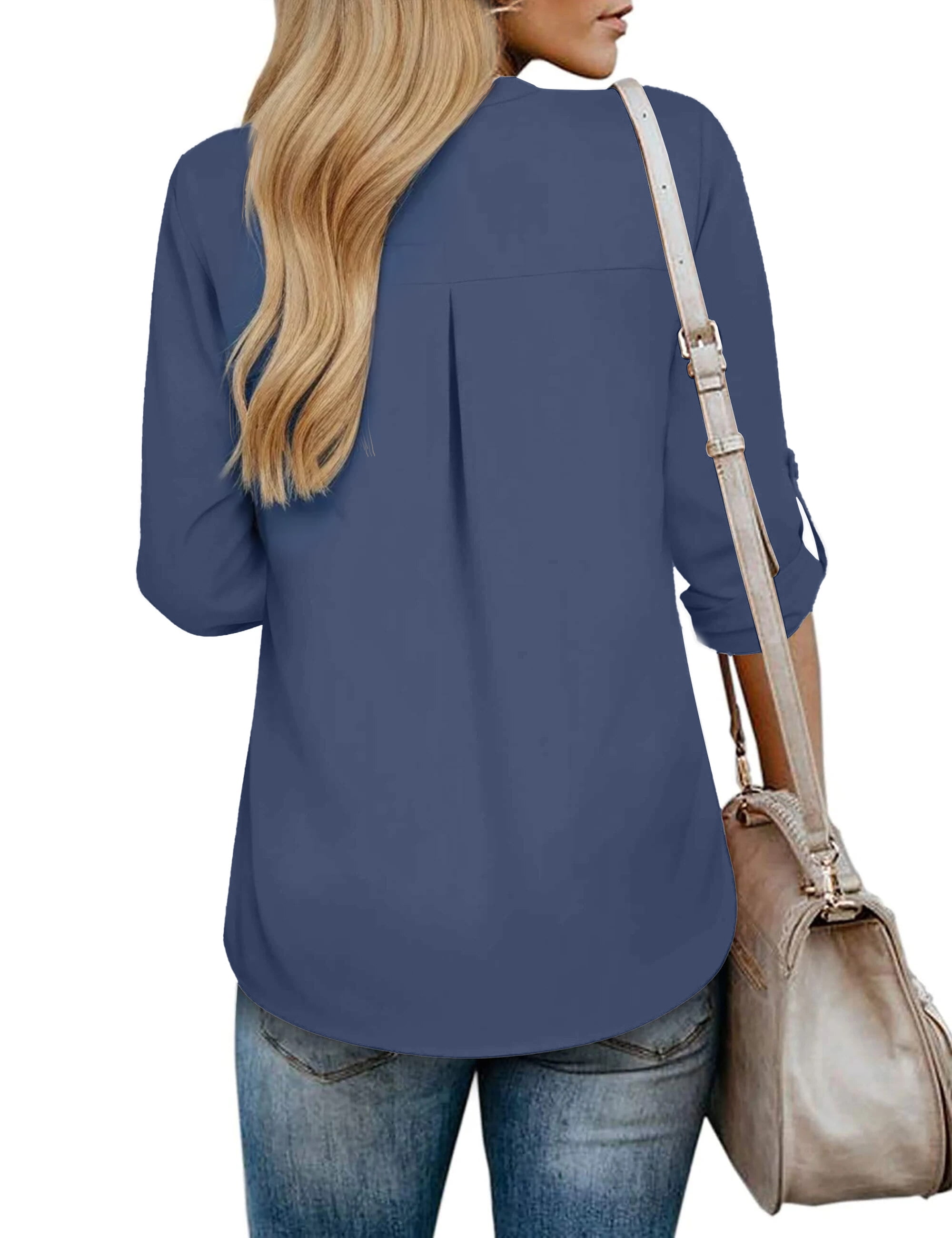 Fantaslook Women's Lightweight Chiffon Blouse, 3/4 Cuffed Fantaslook Women's Lightweight Chiffon Blouse, 3/4 Cuffed