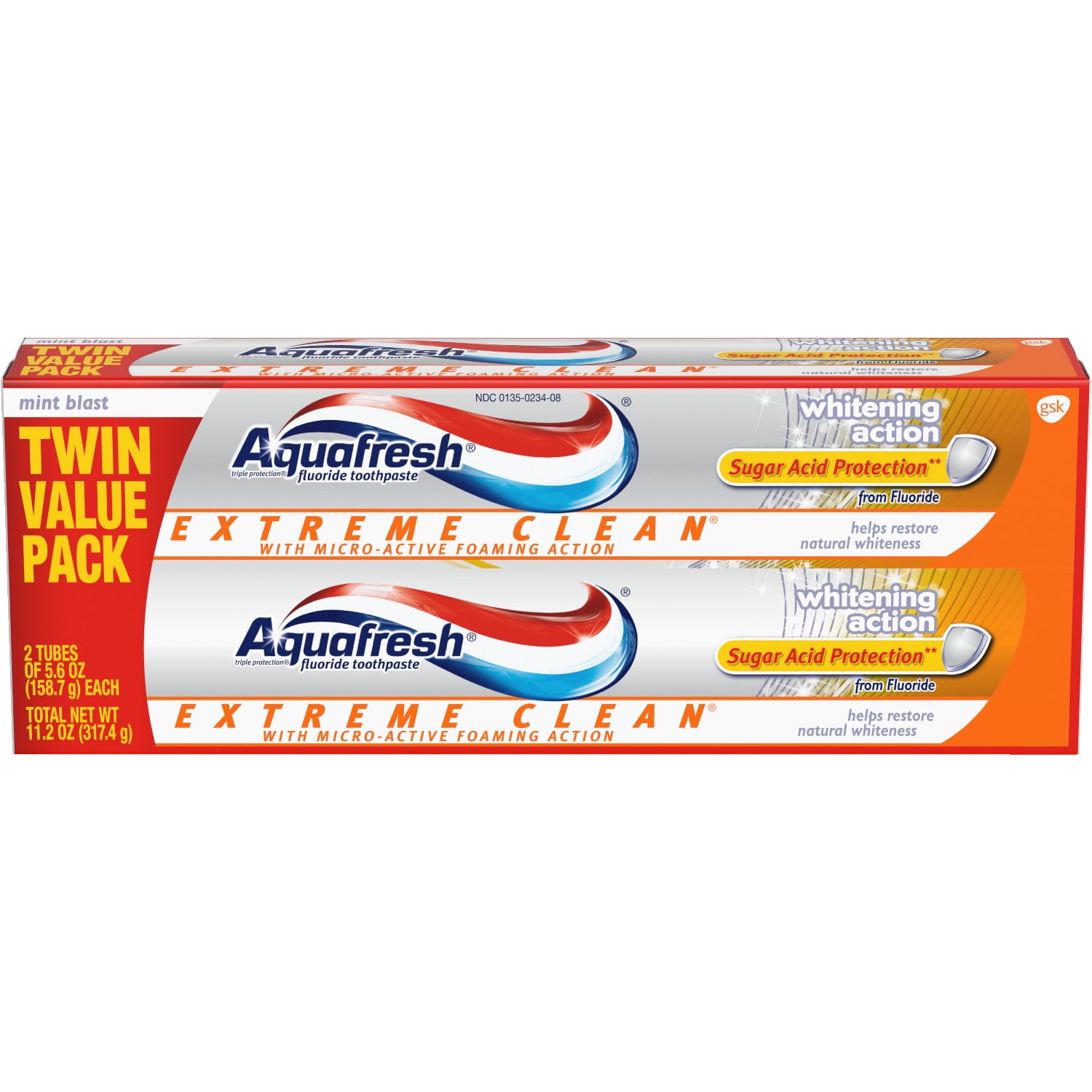 Aquafresh Extreme Clean Whitening Action Fluoride Toothpaste for Cavity Protection, 5.6 ounce