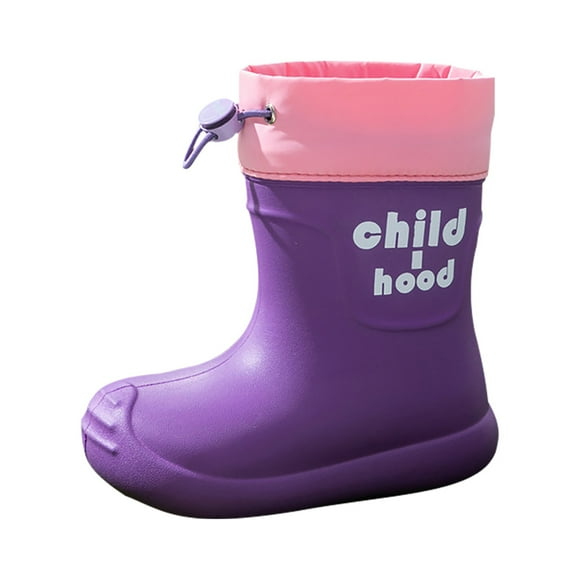 NOKIO Toddler Rubber Boot𝗌 Kids Rain Boot𝗌 with an Elastic Boot Collar, Toddler Rain Shoes Children Waterproo𝖿 Boot𝗌 for Boys and Girls