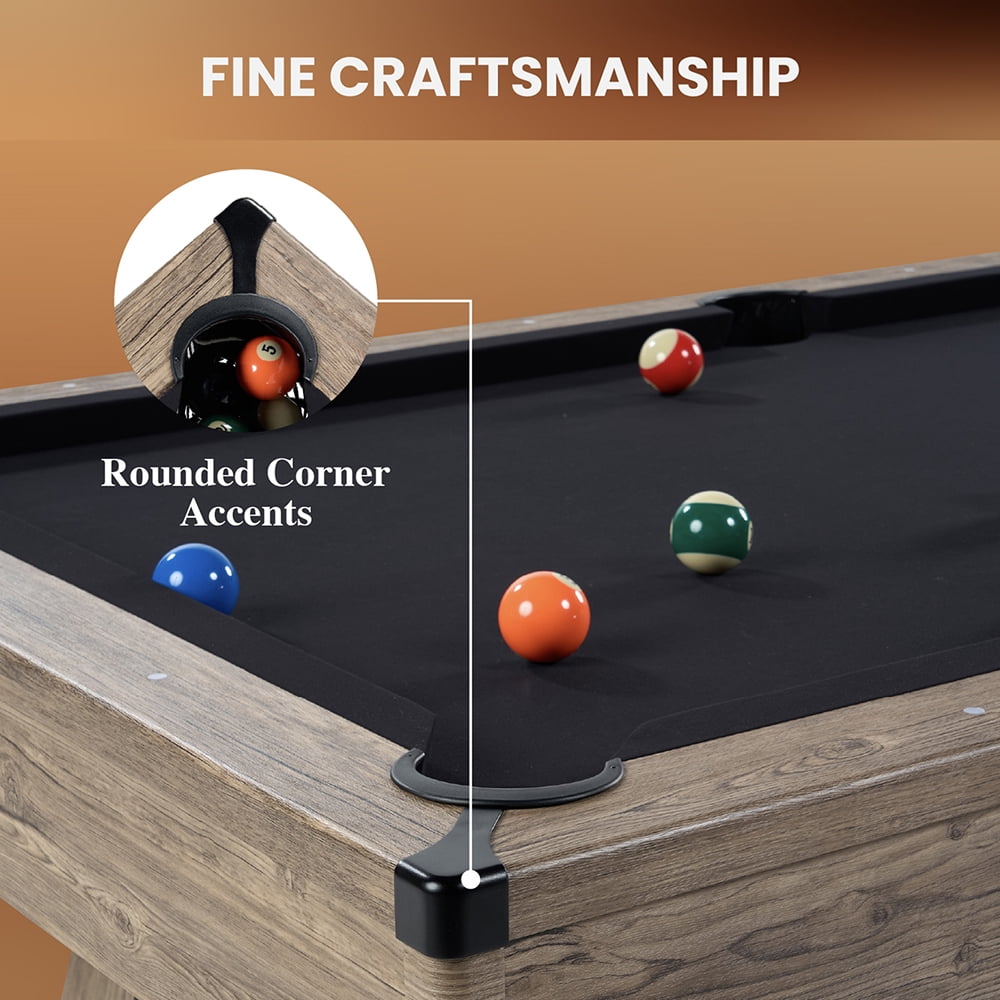 Barrington Billiards 87" Pinecrest Rustic Wood Pool Table, Premium Game Room Centerpiece, Includes Complete Accessory Kit