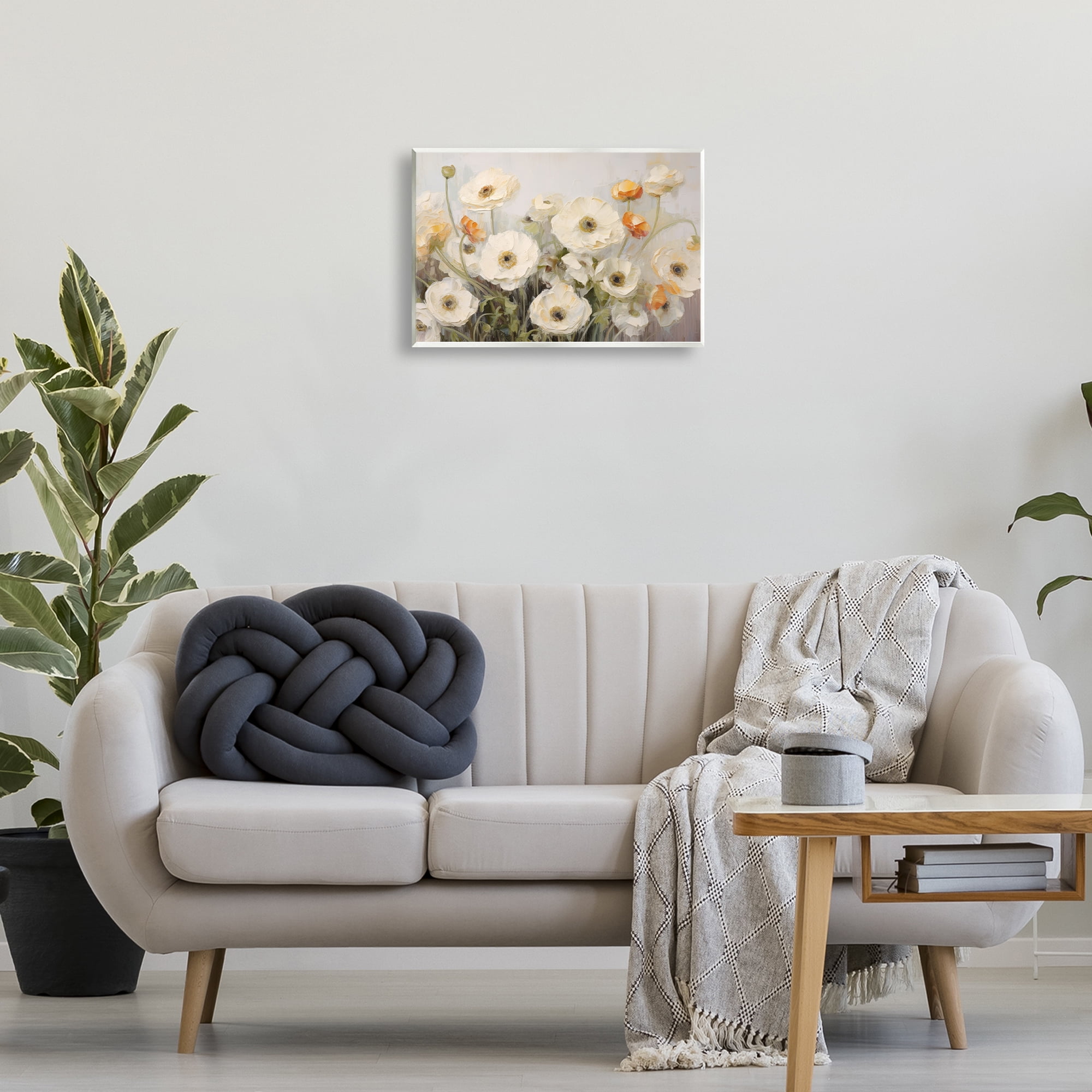 Stupell Industries White Ranunculus Blooms Plants & Flowers Painting Unframed Art Print Wall Art, 19 x 13
