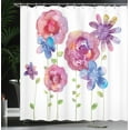 thumbnail image 4 of Ambesonne Flower Shower Curtain, Bohemian Pink Blossom, 69"Wx70"L, Pink Purple Blue, 4 of 5