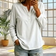 thumbnail image 4 of Yotami Ribbed Tops for Women Long Sleeve Button V-Neck Shirts Loose Fit Lightweight Dressy Casual Blouse Fall Outfits, 4 of 4