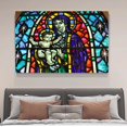 thumbnail image 4 of Mary with Child Jesus, stained glass window in Hallgrímskirkja, Reykjavik, Iceland Canvas Poster Bedroom Decor Sports Landscape Office Room Decor Gift,Frame-style,24x36inch(60x90cm), 4 of 8