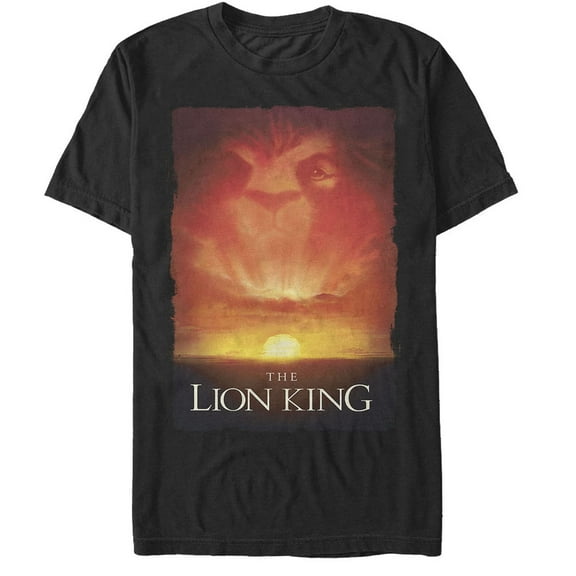 Men's Lion King Savannah Sunset  Graphic Tee Black 5X Large