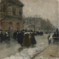 thumbnail image 2 of Petr Aleksandrovich Nilus 12x12 Black Ornate Wood Framed Double Matted Museum Art Print Titled: Street (1900s), 2 of 5