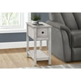 thumbnail image 3 of Monarch Specialties Accent Table, End, Side Table, 2 Tier, Narrow, Bedroom, Lamp, Storage Drawer, Grey Veneer, Transitional, 3 of 3