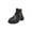 Black, variant on Busydd Booties for Women Casual Comfortable Round Toe Women Footwear Trendy Solid Color Zipper Chunky Heel Womens Ankle Boots 5.5