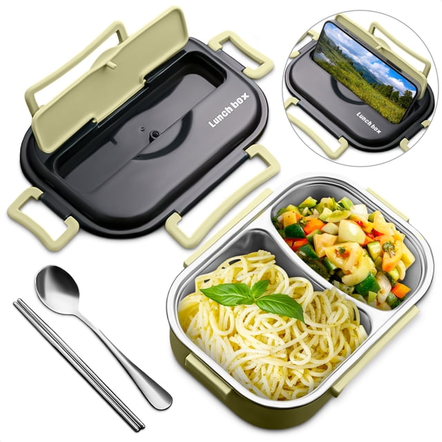 Contenedor para almuerzo Reluen 23x17x7 cm de acero inoxidable tipo bento