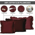 thumbnail image 4 of Vargottam Ruffled Pillow Sham King 36x20 Cotton Frill Pillow Cases Shabby Chic Farmhouse Decor Pillowcase, 4 of 7
