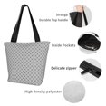thumbnail image 5 of Vsdgher Gray Plaid print Reusable Shopping Grocery Bags for Women Shopping with Pouch Foldable Pouch Lightweight Polyester Fabric, 5 of 6