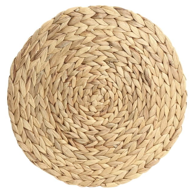Wholesale Natural Water Hyacinth Placemats, Set of 4, 13.5 inch Round Mat Weave Charger Plates, Tropical Wedding