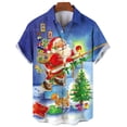 thumbnail image 3 of Camisa informal de Papá Noel para hombre, ropa de manga corta a la moda para fiesta hawaiana, ropa de playa estilo callejero de verano, 2024, 3 of 4