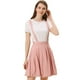 thumbnail image 1 of Falda con tirantes Allegra K para mujer Acampanada con Cintura Elástica y Burbuja Rosa S, 1 of 4