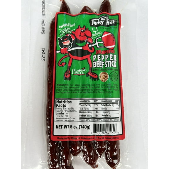 The Jerky Hut "Jalapeno Pete" Jalapeno Beef Sticks - Gluten Free (5oz)