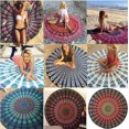 thumbnail image 3 of Toalla de playa redonda estampada, chal protector solar, bufanda cuadrada de verano, bufanda de los deseos, 3 of 6