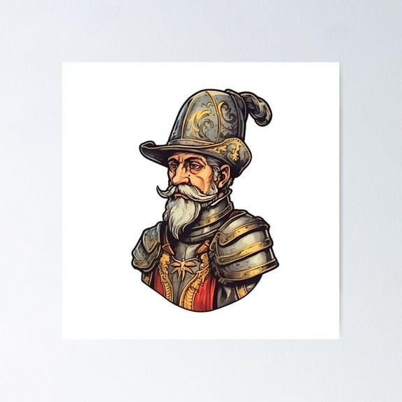 Don Quixote In Armor Poster, UNFRAMED-8x12