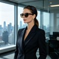 thumbnail image 3 of Retro Cat Eye Sunglasses for Women, Tortoise & Floral Print Frame, Face-Flattering Curved Silhouette for Daily Street Wear, 3 of 10