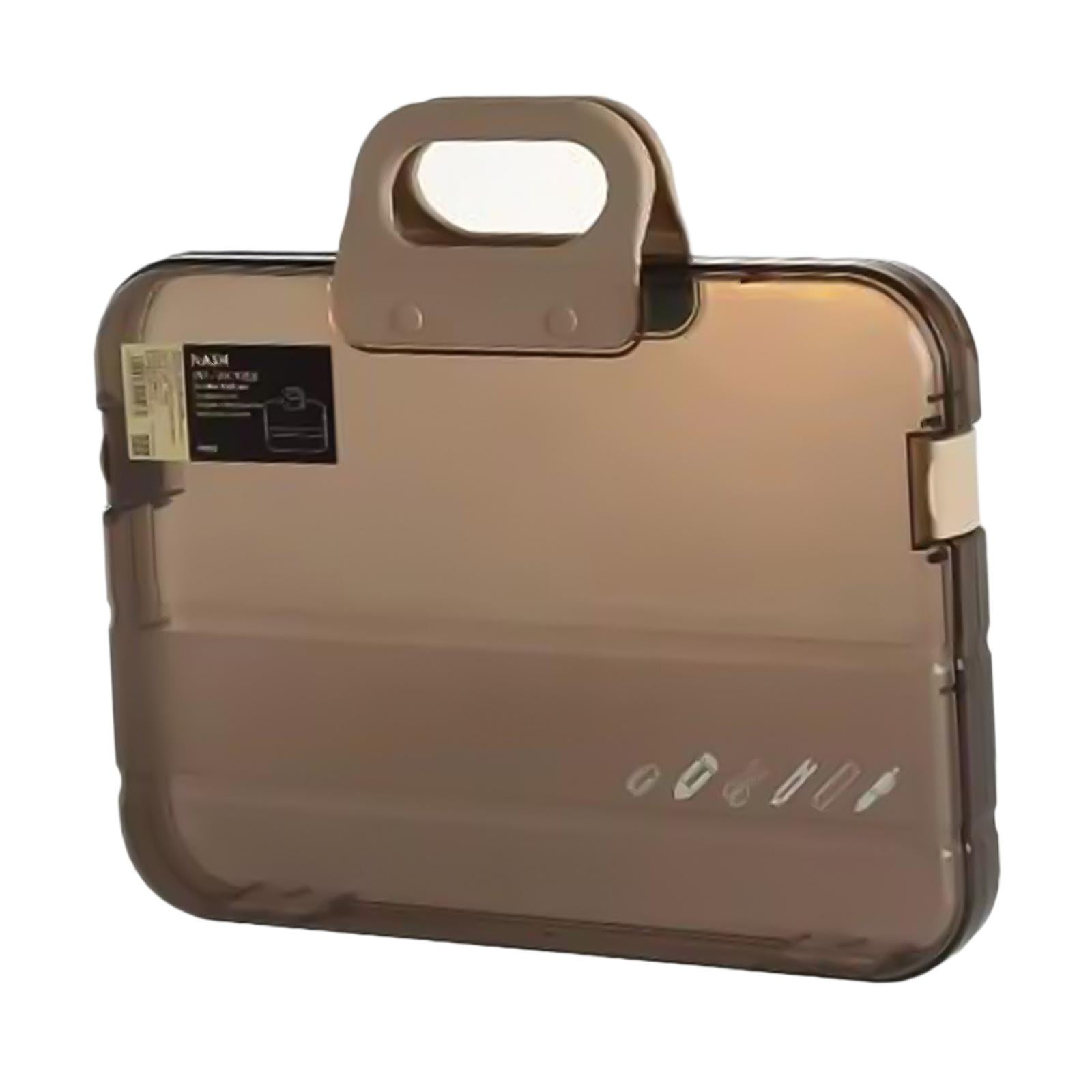 MAGIDEAL Portable files Organizer A4 Document Box Multipurpose Accessories with Snaps Brown