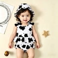 thumbnail image 2 of REDARER Girls Cow Print Tankini Set, Ruffle Two Piece Swimsuit with Matching Swim Cap,18-24 Months, 2 of 4