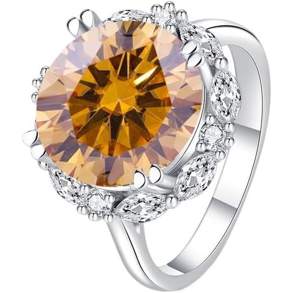 5 Carat Moissanite Engagement Rings for Women Sterling Silver Moissanite Women's Diamond Ring Moissanite Ring for Women Lab Grown Diamond Wedding Rings Women's Promise Rings