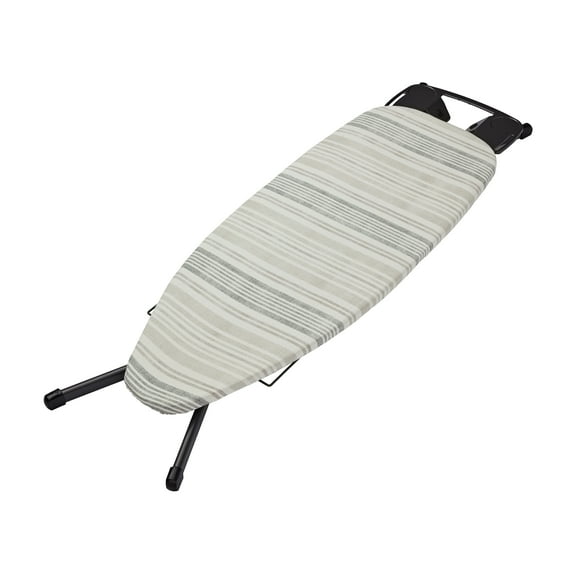 Better Homes & Gardens Ironing Board Cover - 18x54, Cotton, Recycled Polyester, Felt Padded, Reversible, Scorch Resistant, Multicolor Gray/White Sedona Stripe to Solid Stone