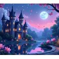 thumbnail image 5 of LUUFILx Magical Castle Landscape Backdrop Banner Enchanted Night Garden Background for Fairytale Photography Birthday Party Kids Room Decoration Wall Banner, 5 of 8