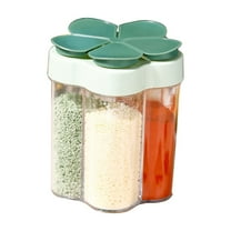 5 in 1 Spice Container And Pepper Shaker, Transparent Seasoning Dispenser With Filter Mesh, Multi Compartment Kitchen Spice Jar For Cooking BBQ Baking