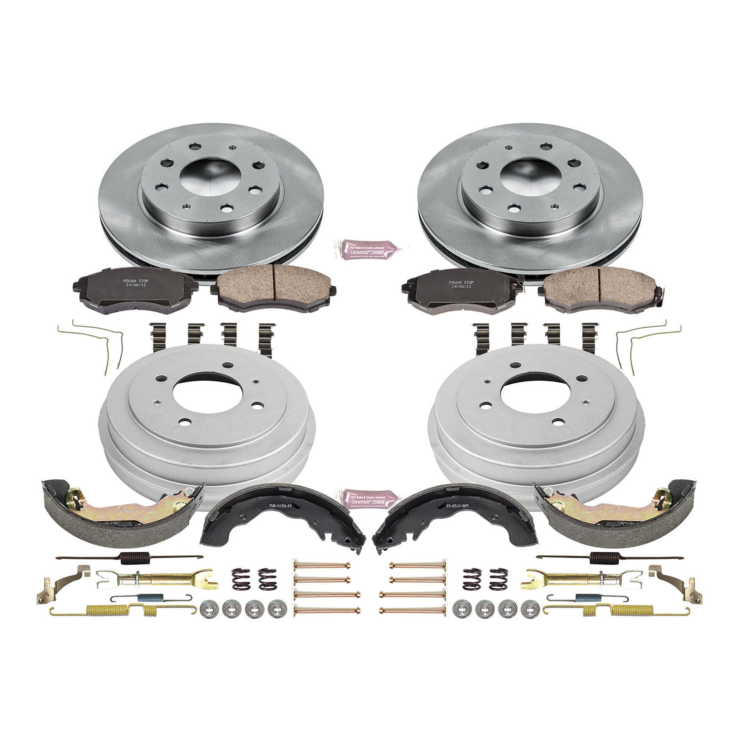 Power Stop Front and Rear Stock Replacement Drum and Shoe Kit KOE15158DK