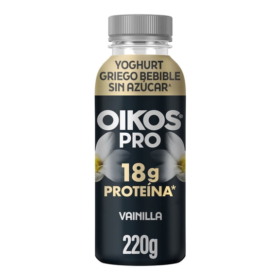Yogurt bebible Oikos Pro vainilla sin azúcar añadida 18 g de proteína 220g