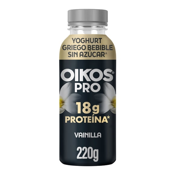 Yogurt bebible Oikos Pro vainilla sin azúcar añadida 18 g de proteína 220g
