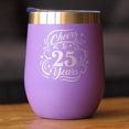 thumbnail image 2 of Bevvee Insulated Wine Tumbler 12 oz Cheers 25 Years 25th Anniversary Gifts Tumblers, 2 of 4