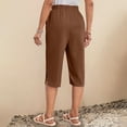 thumbnail image 4 of Summer Clearance! Womens Plus Size Pants,Summer Pants for Womens,Womens Solid Color Pocket Bottom Slit Pants, 4 of 5