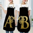 thumbnail image 2 of Reheyre Golden Letter Alphabet Pattern Apron - Sleeveless Cooking Cleaning Tools for Kitchen, 2 of 8