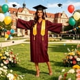 thumbnail image 4 of Pounoo Graduation Gowns for Women Zipper Front Long Sleeve Dresses University Graduation Soft Comfortable Breathable Robes Gift, 4 of 5